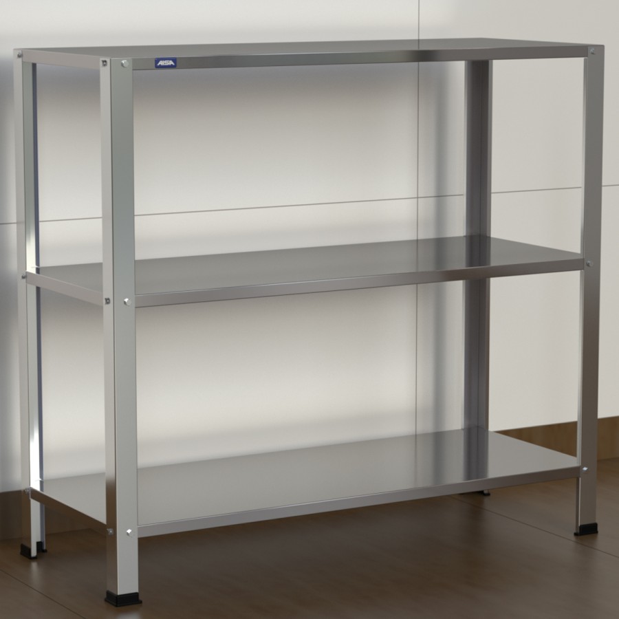 Estante Armário Prateleira Inox 3 Bandejas 400 X 1000 Aisa